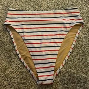 Old navy high leg red white and blue stripe NWOT has liner